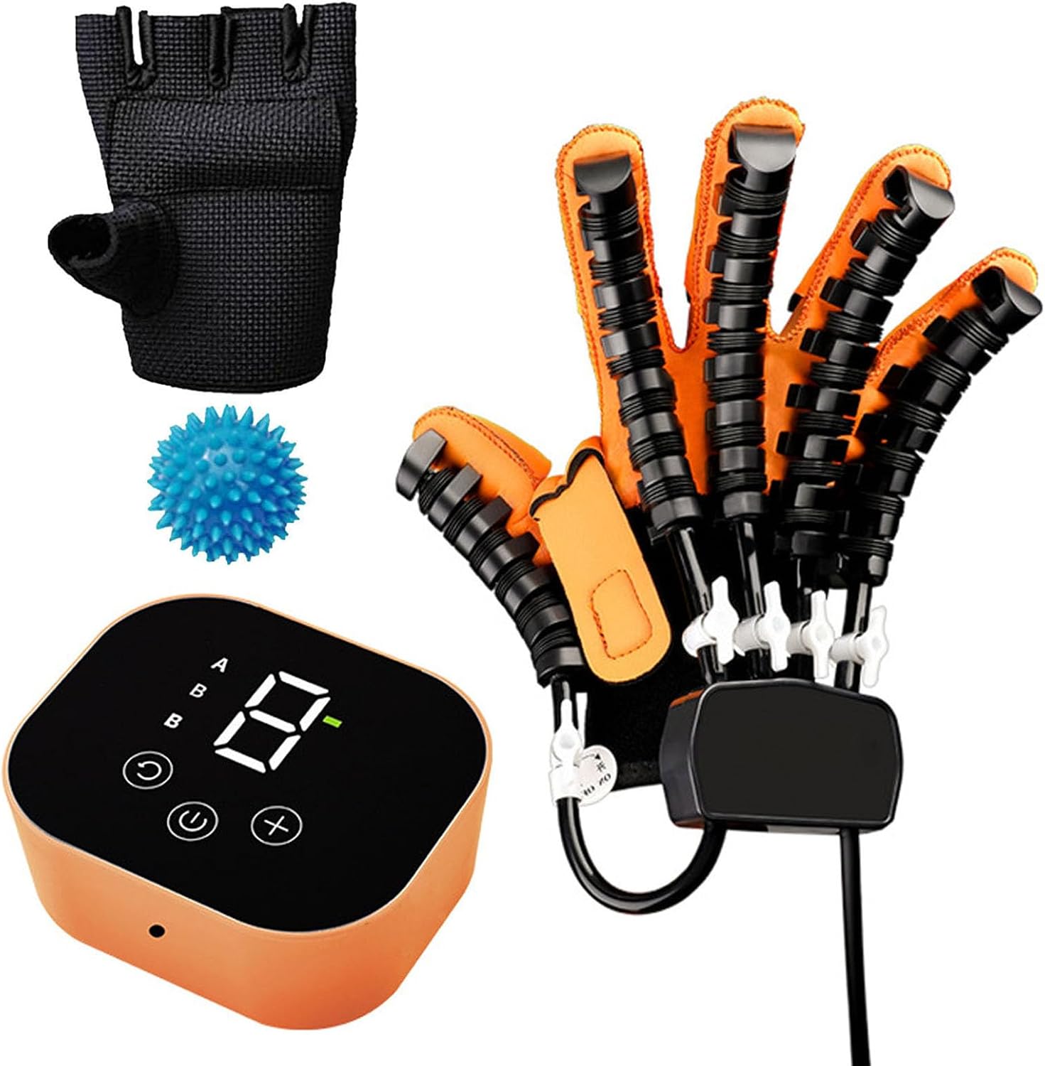 Hand Rehabilitation Robot Gloves, Hand Exerciser Aids Robotic Glove, Hemiplegia Stroke Arthritis Hand Finger Rehabilitation Trainer,Finger Orthosis(Size:XXL,Color:Left Hand)
