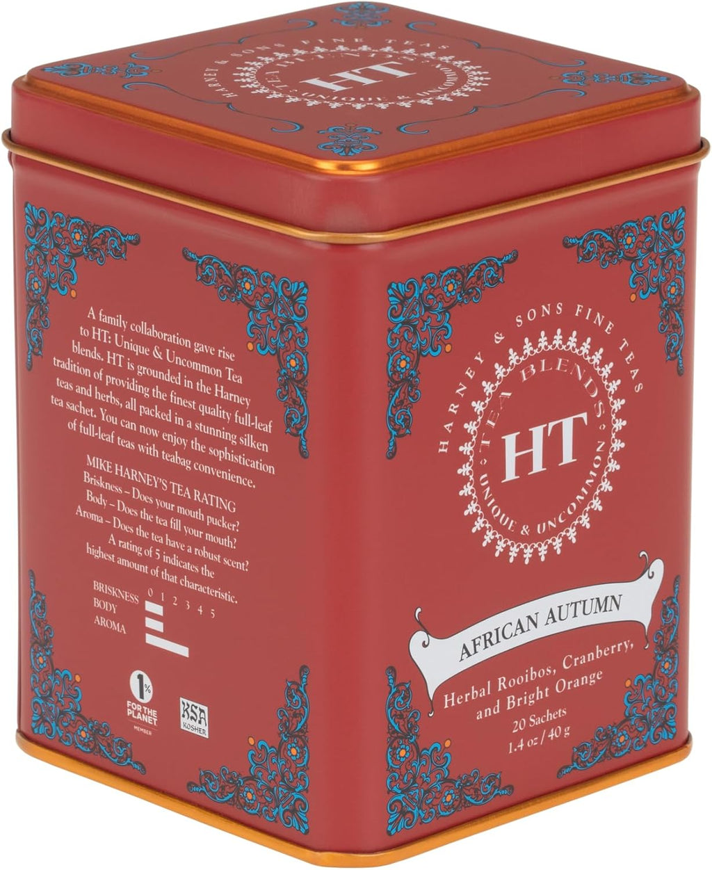 Harney & Sons African Autumn Rooibos Tea, HERBAL, 20 sachet tin