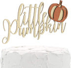 Cake Topper - little pumpkin - Double Sided gold glitter with pumpkin - Premium quality Made in USA