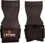 Lift Tech Fitness Rubber WW Armor Pads (Pair of 2) - Weight Lifting Grips for Men & Women with Wrist Wraps for Deadlifts, Pull Ups, Powerlifting - Black