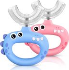 Toddler Toothbrush - U Shaped for Kids Ages 1-2, 2-4, Baby Toothbrush with Food Grade Soft Silicone, 360° Whole Mouth Cleaning Design, 2 PCS