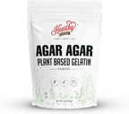 Hearthy Foods Agar Agar Powder (4oz) Vegan Gelatin Substitute, Certified Halal, Kosher, Gluten-free, Non-GMO, 100%, Sugar-free, Kosher, Halal, Desserts, 100% Natural Red Algae