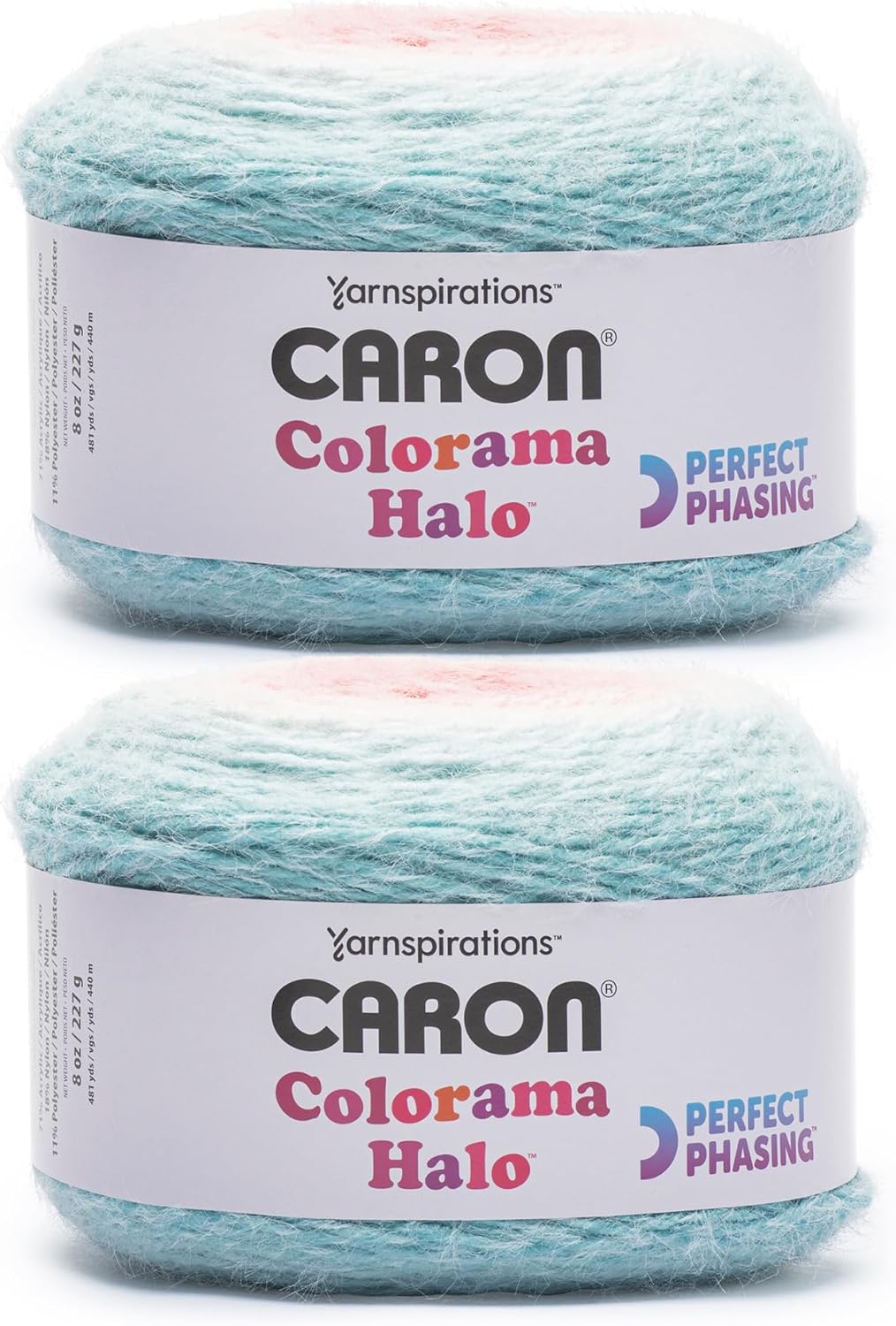 Caron Colorama Halo Cake Rose Garden Yarn - 2 Pack of 8oz/226.79g - 71% Acrylic,18% Nylon,11% Polyester - #5 Bulky - 60 Yards for Knitting, Crocheting & Crafts