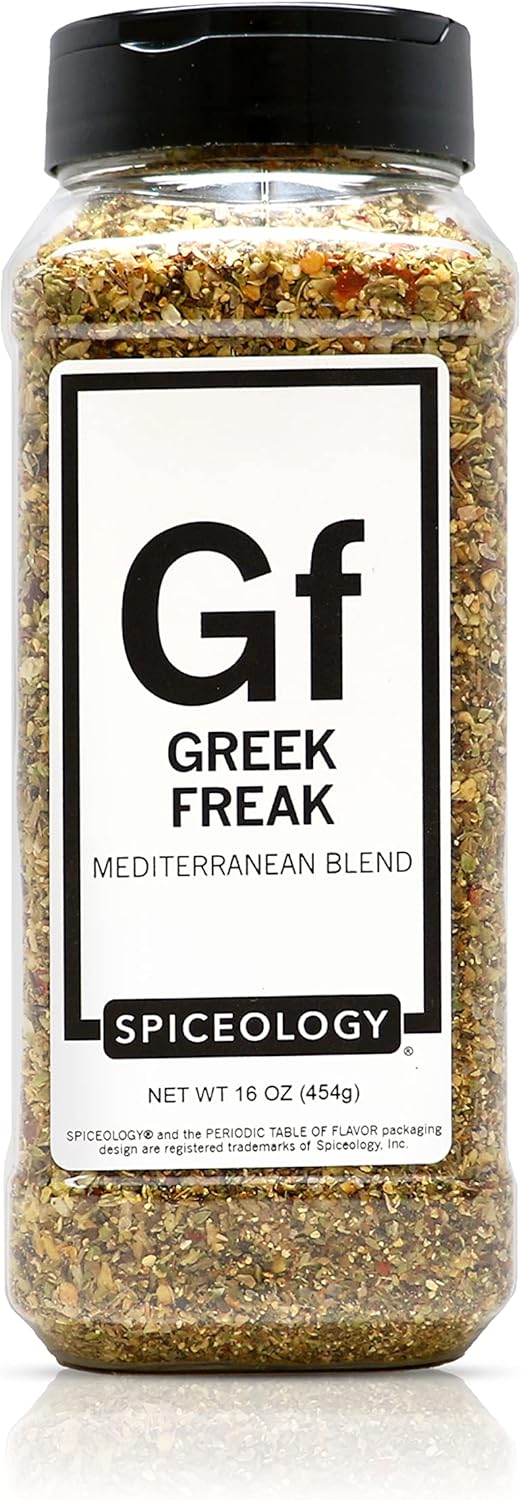 Spiceology – Greek Freak Mediterranean Seasoning – Greek Herbs & Spices for Chicken, Potatoes, Salad, Gyros, Pasta & Pizza, 16 oz