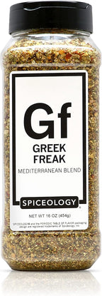 Spiceology – Greek Freak Mediterranean Seasoning – Greek Herbs & Spices for Chicken, Potatoes, Salad, Gyros, Pasta & Pizza, 16 oz