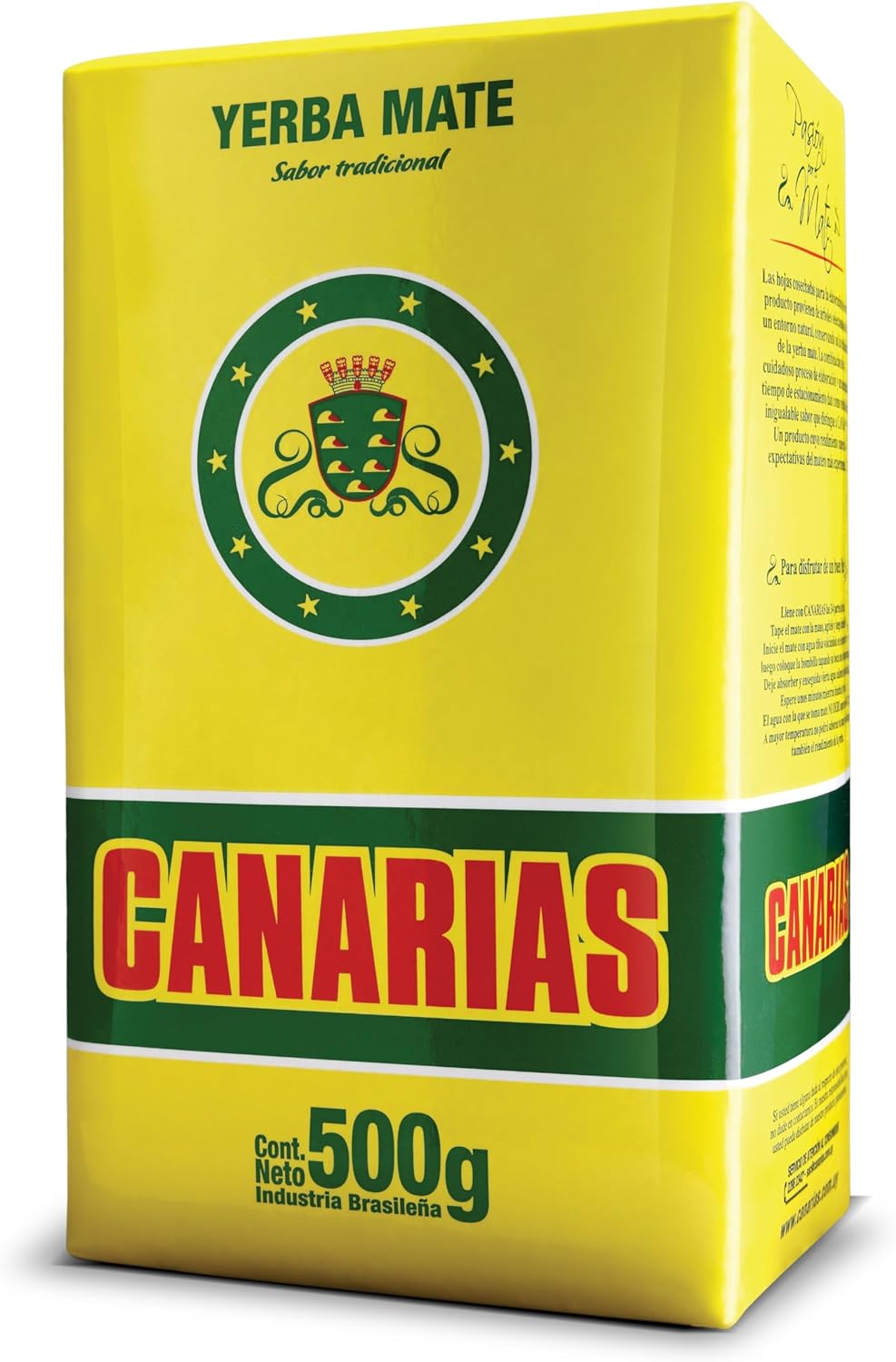 Canarias Yerba Mate – 500g | Traditional Uruguayan Loose Leaf Tea | Fine Cut, No Stems, Strong & Bold Flavor