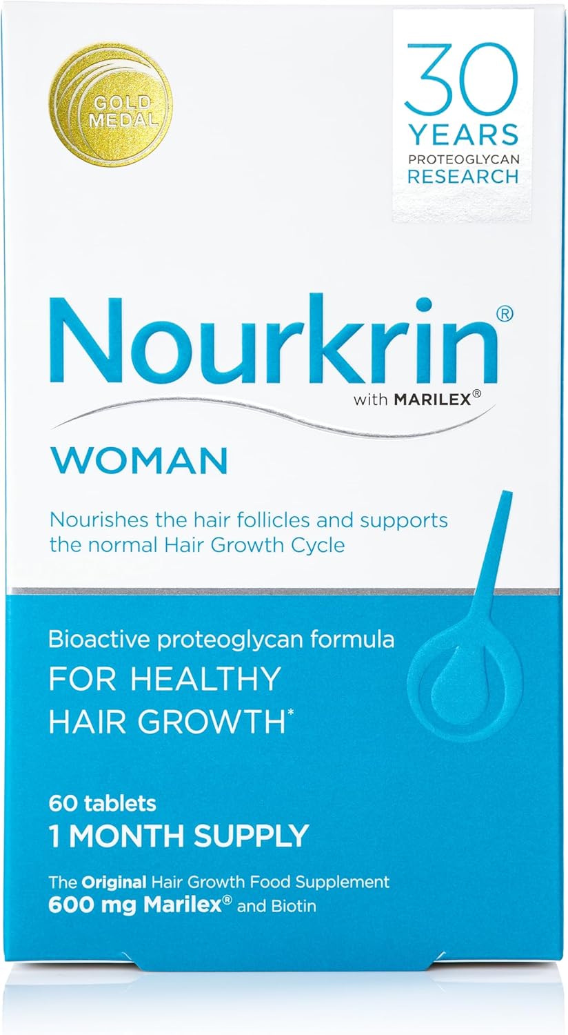 Nourkrin Woman for Healthy Hair Growth food supplement with Marilex, biotin and silica 60 tablet pack (1 month supply)