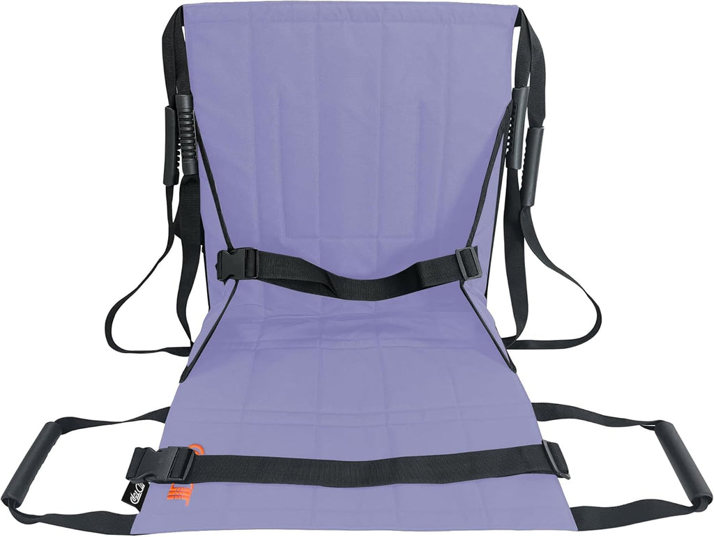 Heavy Duty Wheelchair Transfer Pad with Handles, Non-Slip Patient Transfer Board, Portable Bed to Car/Chair/Stair Lift Aid for Elderly Disabled Bedridden, Supports 220 LBS (Purple)