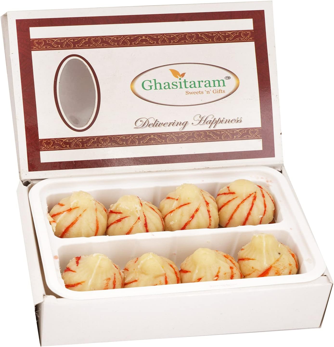 Ghasitaram Gifts Indian Sweets - Criss Cross Mawa Modaks, 200g