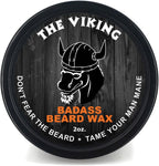 Badass Beard Care Beard Wax For Men - The Viking, 2 oz - Softens Beard Hair, Leaves Your Beard Looking and Feeling More Dense