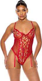 Women's Just a Taste Embroidered Teddy