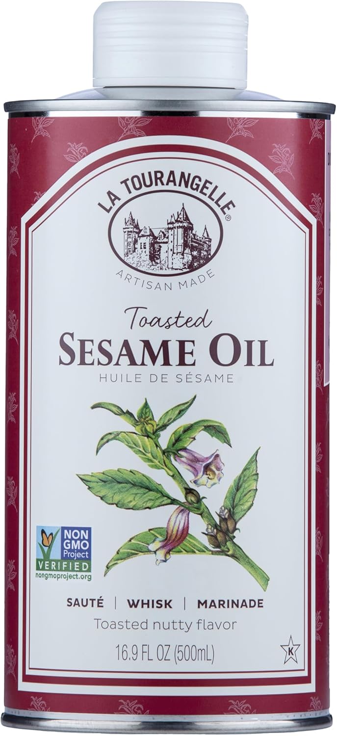 La Tourangelle, Toasted Sesame Oil, Great for Cooking, Add to Noodles, Stir-Fry, Vegetables, Vinaigrettes, and Marinades, 16.9 Fl Oz