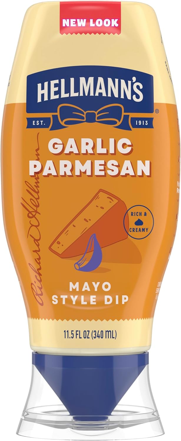 Hellmann's Garlic Parmesan Chicken Tender Mayonnaise Style Dip Garlic Parmesan Delicious Flavor No Artificial Flavors 11.5 Fl Oz