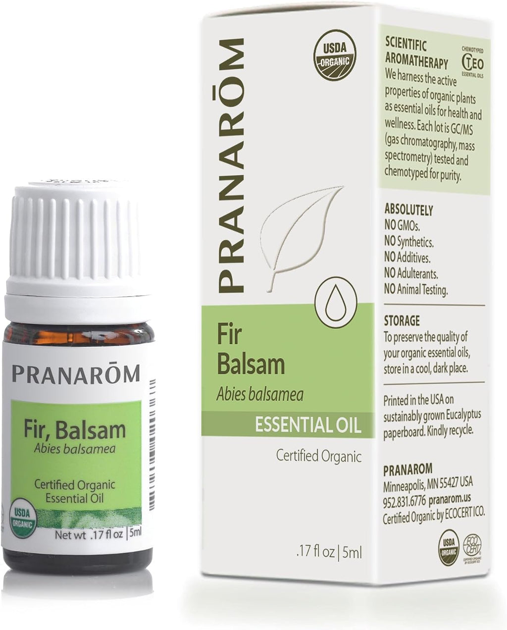 Pranarom - Fir, Balsam Essential Oil 5ml - Diffusing for Relaxation Therapy - Certified Organic Purity - Sustainably Harvested, Non-GMO, Cruelty-Free - Supports Respiratory Health