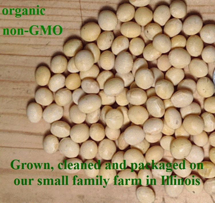 Organic Soybeans- nonGMO, 5 lbs., Farmer Direct, Identity Preseved, Dry Soybeans for Tofu and Soymilk.