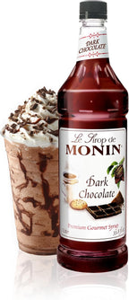Monin - Dark Chocolate Syrup | Premium Syrup for Cocktails, Hot Drinks, Shakes & More | Clean Label, No Artificial Flavors, No Artificial Preservatives (BPA-Free Plastic Bottle, 1 Liter)