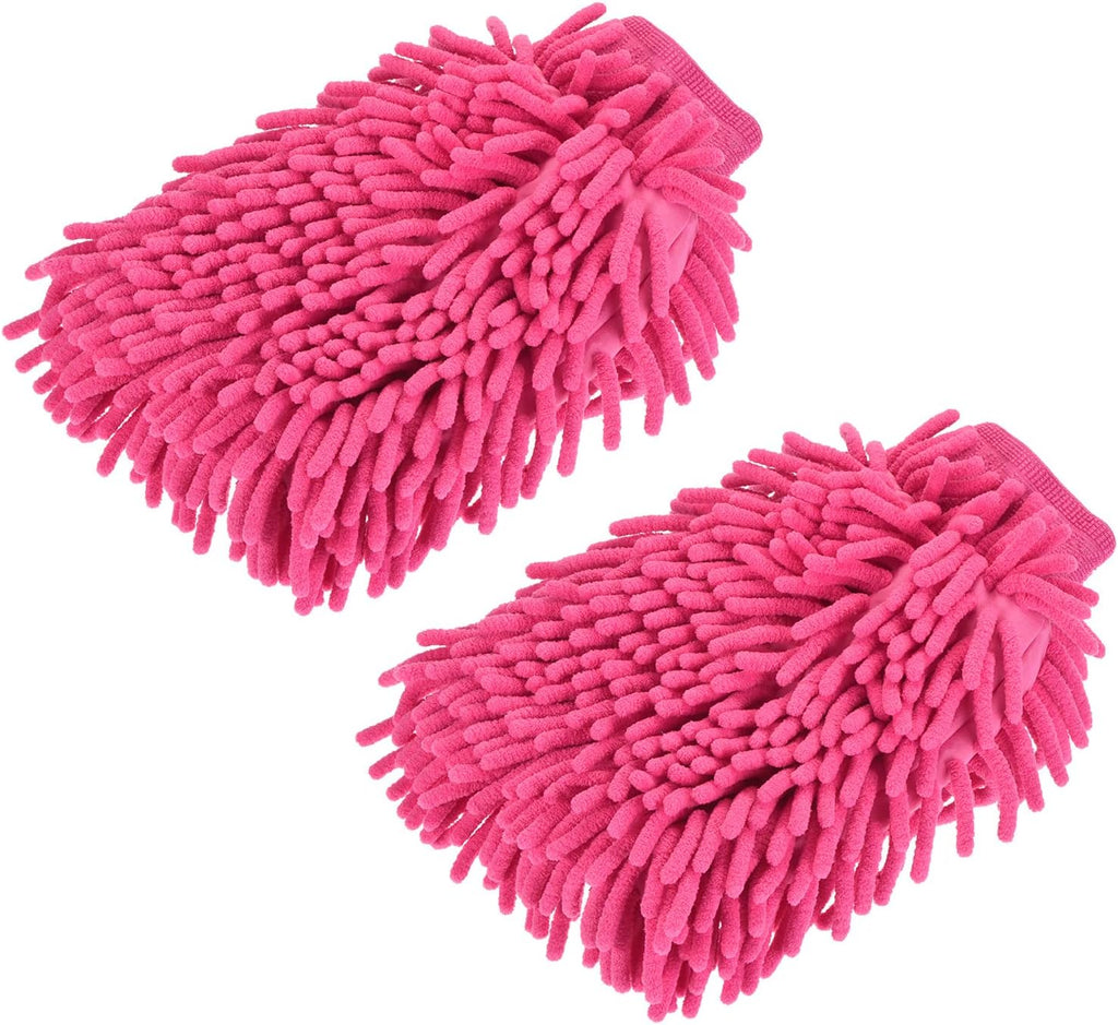 M METERXITY Microfiber Chenille Wash Mitt - Double Side Reusable Gloves for Cleaning Scratch-Free, Apply to Car Cleaning, Kitchen