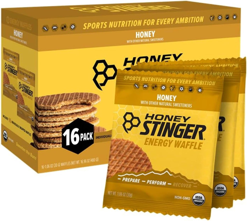 Honey Stinger Organic Honey Waffle, Energy Stroopwafel for Exercise, Endurance and Performance, Sports Nutrition for Home & Gym, Pre and Post Workout, 16.96 Ounces (Pack of 16)