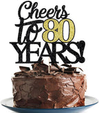 Happy 80th Birthday Cake Topper Cheers to 80 Years Birthday Cake Pick 80 Fabulous Cake Decoration for Happy Birthday Anniversary Party Cake Decorations Supplies (80)