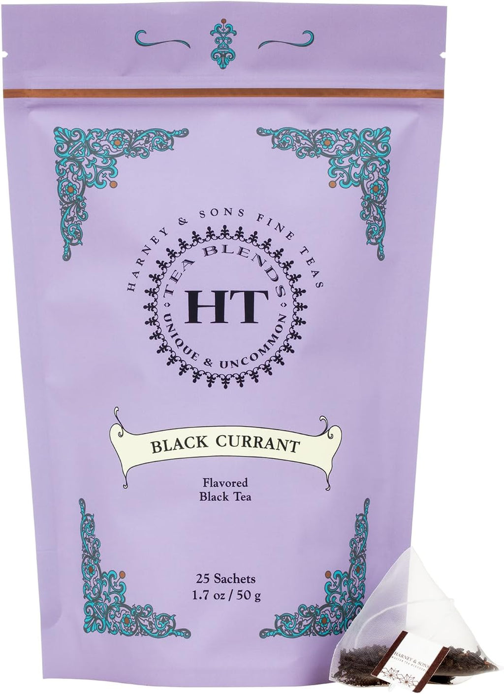 Harney & Sons Black Currant Tea | 25 Sachets of Caffeinated Black Tea with Black Currant Flavor, HT Tea Blends