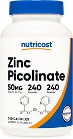 Nutricost Zinc Picolinate 50mg, 240 Vegetarian Capsules - Gluten Free and Non-GMO (240 Caps)
