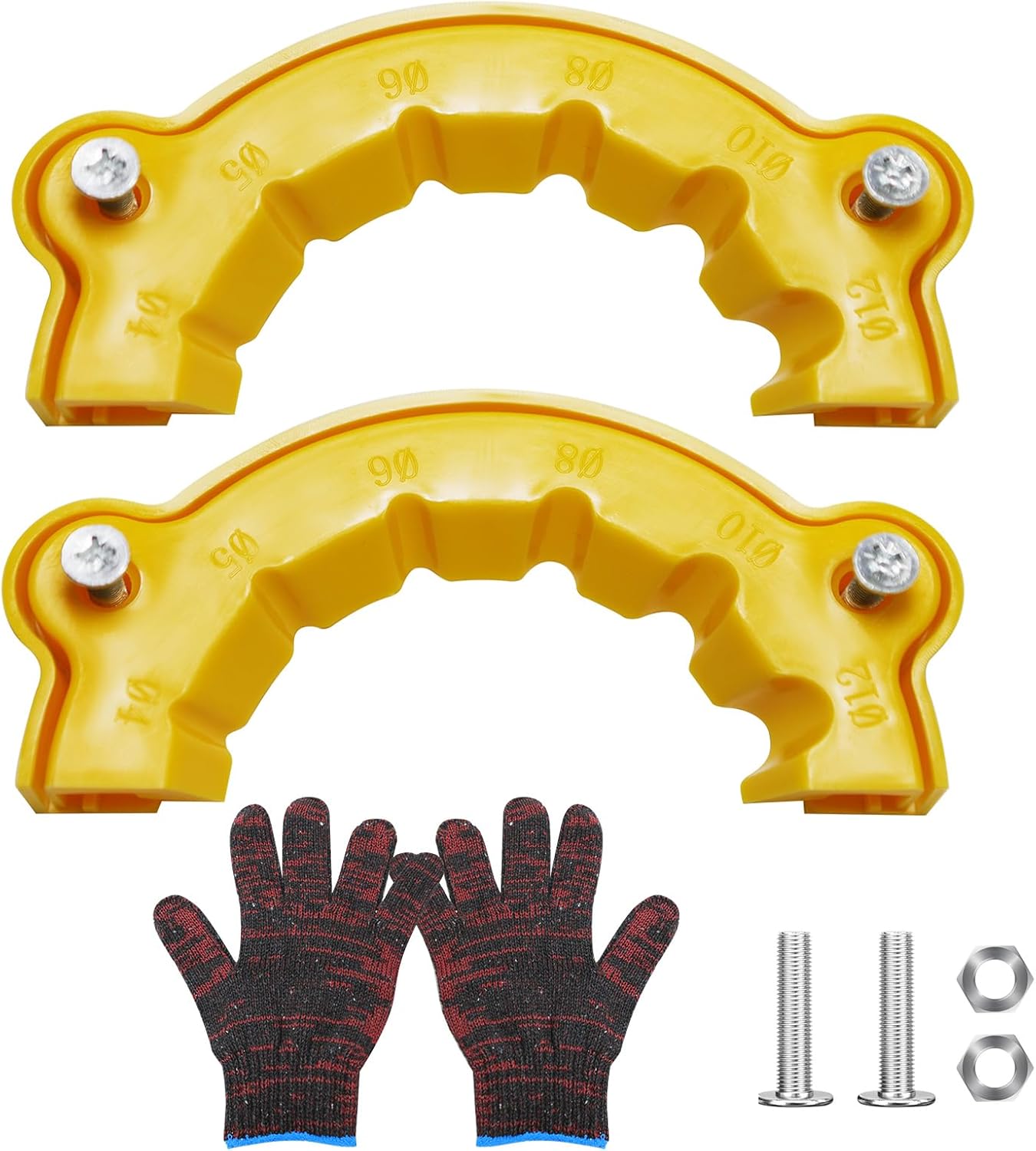 Drill Bit Sharpener Attachment Set, 2 Pack, Yellow Plastic, Multiple Angle Grinding Tool with Hardware