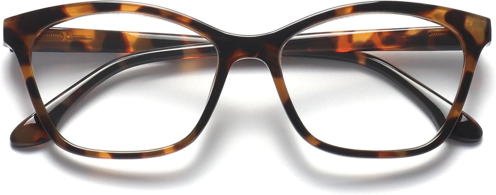 OPULIZE KAT Reading Glasses for Women Men, Cat-Eye Frame with Spring Hinges, Shiny Brown Tortoiseshell +2.50 (Pack of 1)
