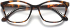OPULIZE KAT Reading Glasses for Women Men, Cat-Eye Frame with Spring Hinges, Shiny Brown Tortoiseshell +2.50 (Pack of 1)