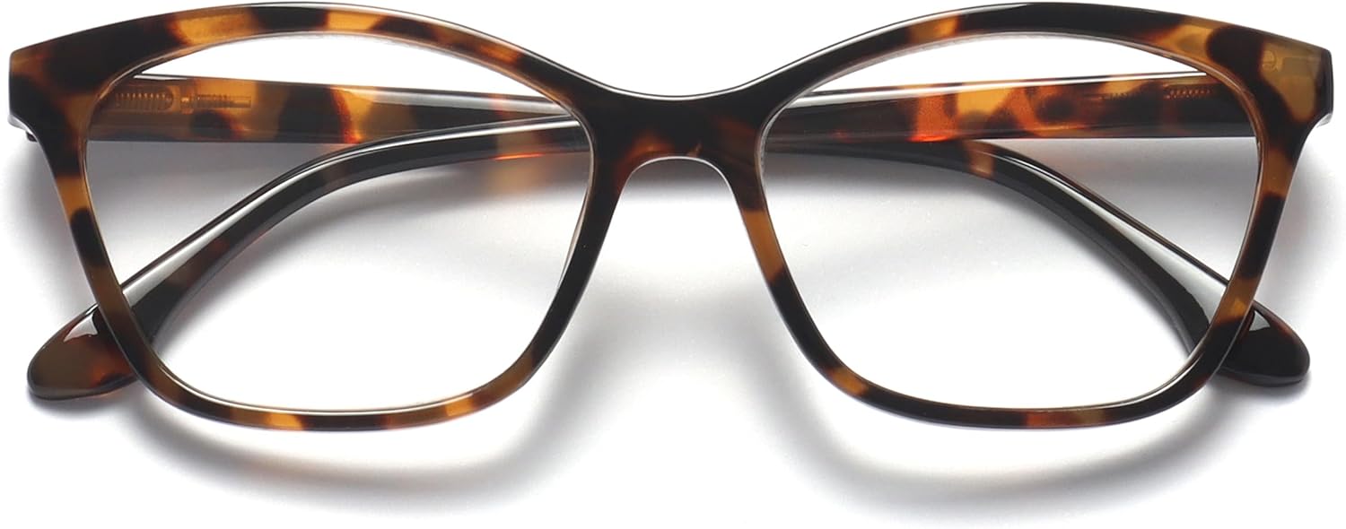 OPULIZE KAT Reading Glasses for Women Men, Cat-Eye Frame with Spring Hinges, Shiny Brown Tortoiseshell +2.50 (Pack of 1)