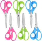 OneName Left-Handed Kids Scissors,5 Inch Left handed Scissors for Kids,Stainless Steel Blade Comfort-Grip Handles Safety Children Lefty Kid Scissor,Great for School,Classroom,Arts,Home 6 Pack