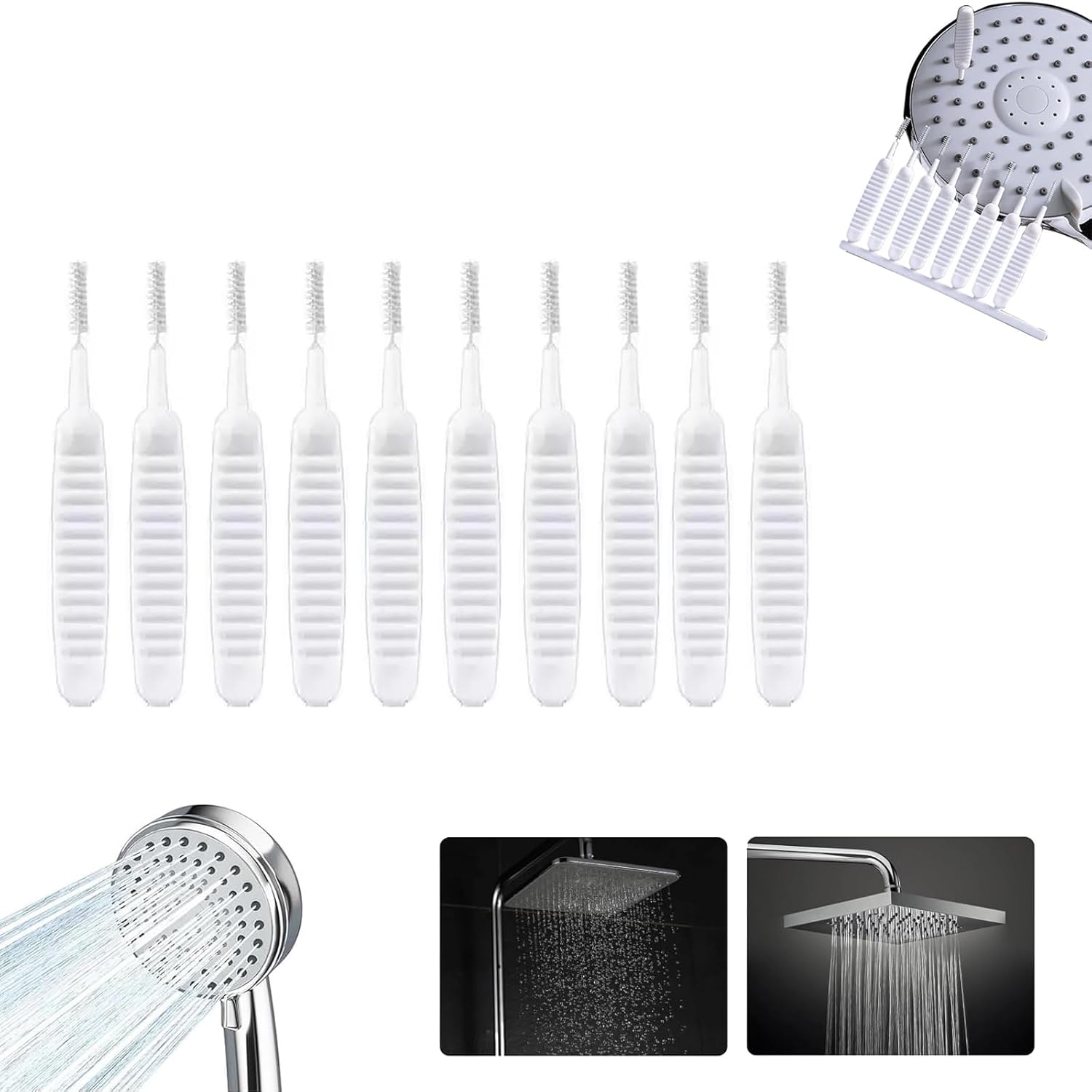 Shower Head Cleaning Brush for Small Hole, 2026 New Anti-Clogging Nozzle with Storage Boxes, Multifunctional Crevice Cleaning Tools for Mobile Phones, Bathroom Showerhead Cleaning Brushes (10PCS)
