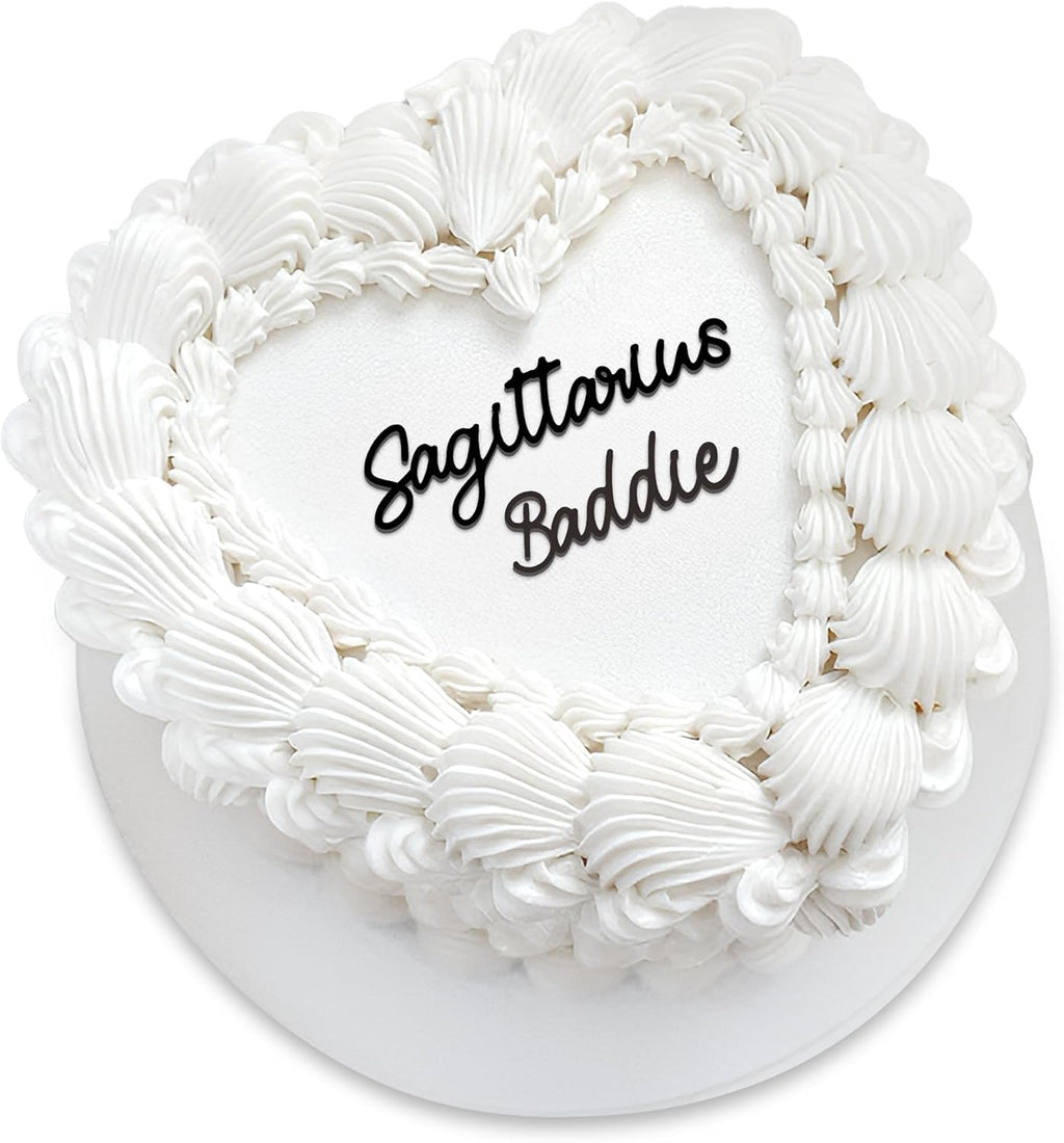 Sagittarius Baddie Cake Topper – Zodiac Birthday Cake Decoration for Sagittarius Girl, Cute Heart Shape Gen Z Aesthetic Party Decor (Sagittarius Baddie)