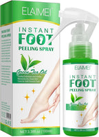 Foot Peeling Spray Oil,Foot Exfoliating Spray, Pedicure Dead Skin Exfoliator for Cracked Rough Heels, Dry Toe Skin & Calluses, Quicky Remove Dead Skin (Green Tea)