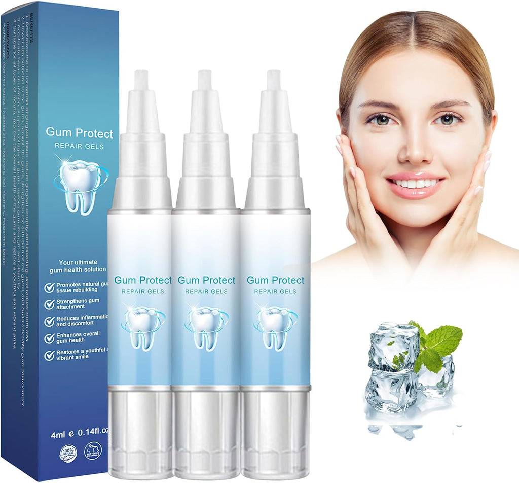 Neslemy™ Gum Shield Therapy Gel, Neslemy Gum Gel, Dentizen Gum Therapy Gel, Teeth Whitening Essence Pen, Gum Instant Treatment Gel, pack of 3