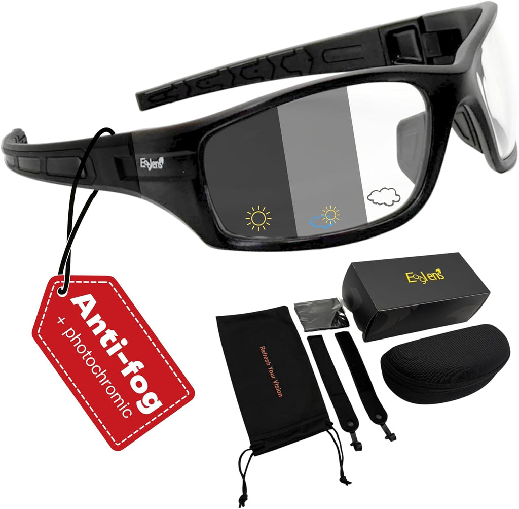 Safety Glasses Anti Fog Photochromic ANSI Z87.1 UV Protection Scratch Resistant hunting tactical Airsoft