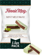 Fannie May Mint Meltaways, Individually Wrapped Mint Chocolate with Pastel Coating, Single Serve Holiday Treat, 1.5 oz