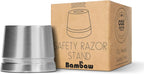 Bambaw Silver Safety Razor Stand | Razor Holder Stand | Straight Razor Stands does not fit all Safety Razors | Double Edge Safety Razor Stand | Shaver Holder Stand Razor Base | Single Razor Stand