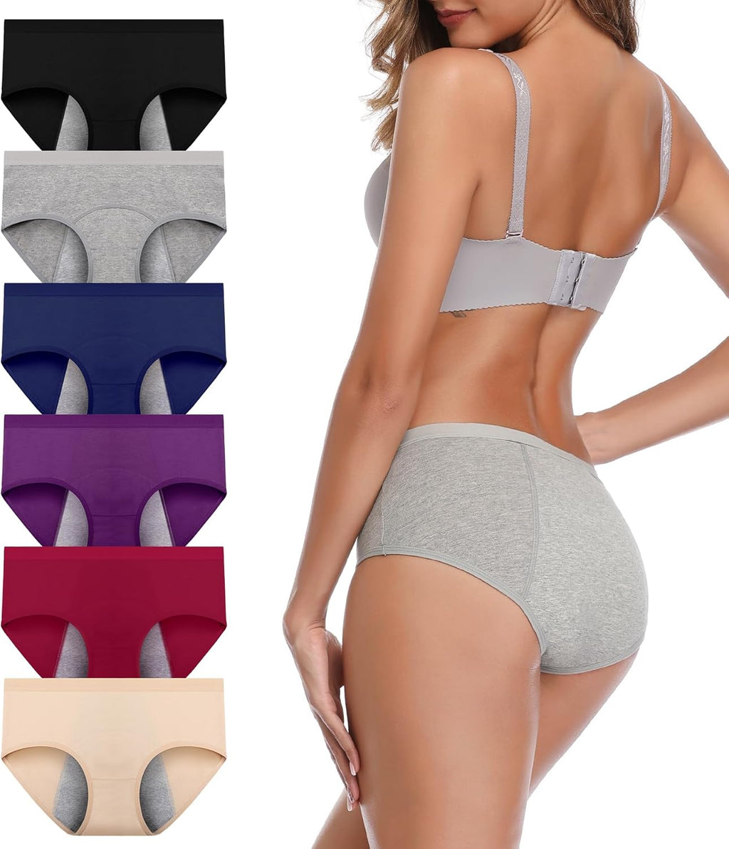 Period Underwear for Women Menstrual Panties Cotton Postpartum Easy Clean Teens Brief