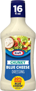 Kraft Dressing, 1 Bottle, for Salads and Dipping, Chunky Blue Cheese, No High-Fructose Corn Syrup, No Artificial Flavors, 16 oz