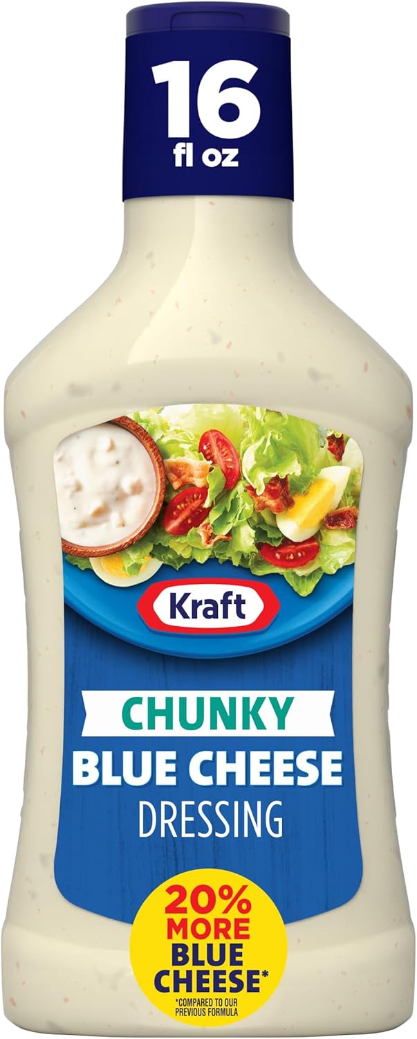 Kraft Dressing, 1 Bottle, for Salads and Dipping, Chunky Blue Cheese, No High-Fructose Corn Syrup, No Artificial Flavors, 16 oz