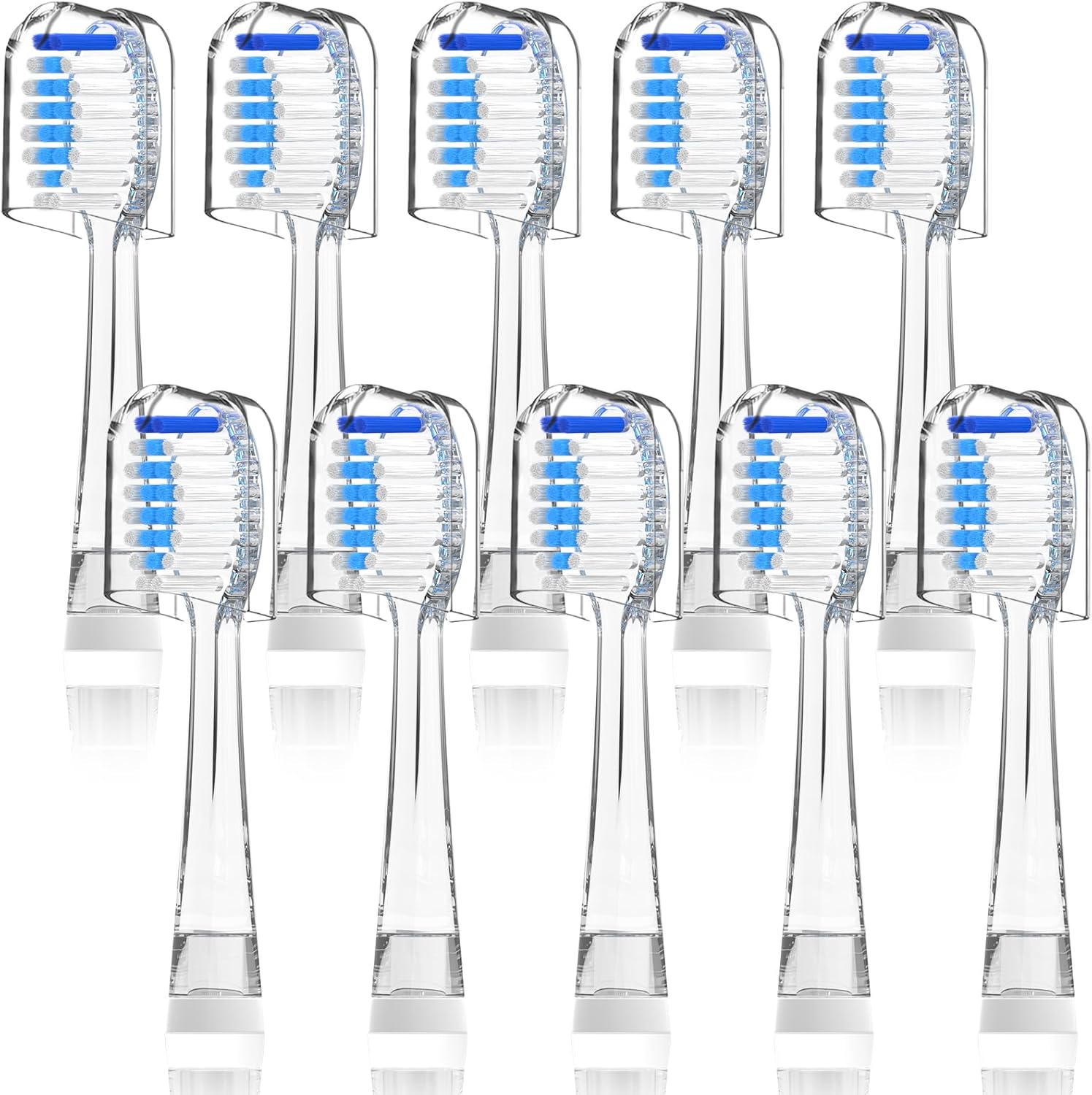 Compatible with Seago SG513/SG977/SGEK6/DT-K6 Electric Toothbrush Replacement Brush Heads,for Seago Kids Electric Toothbrush 3+Years with dust Cover,10 Pack (Blue, Medium)