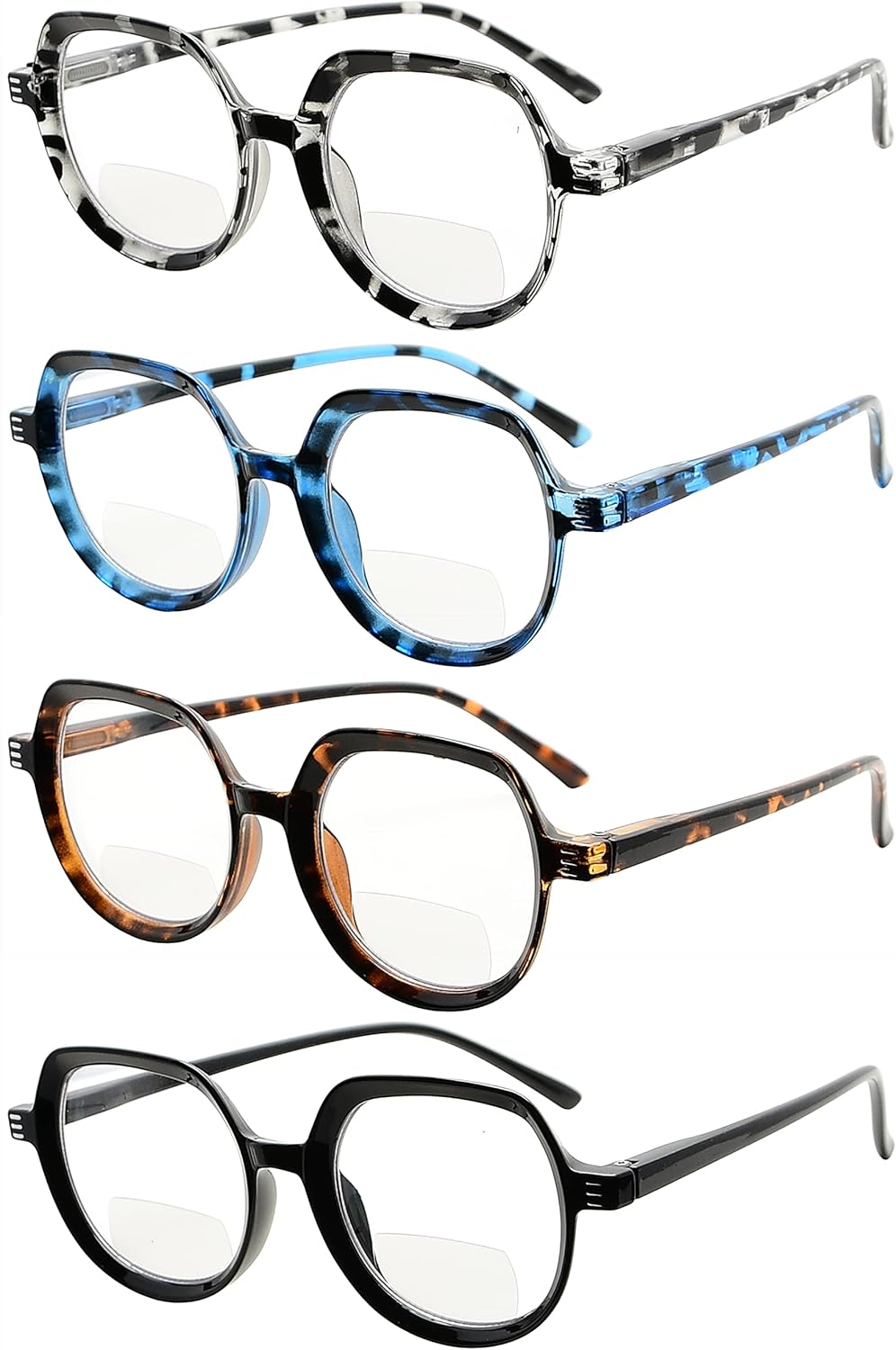 Eyekepper 4-pack Bifocal Reading Glasses for Women Vintage Bi-focal Readers