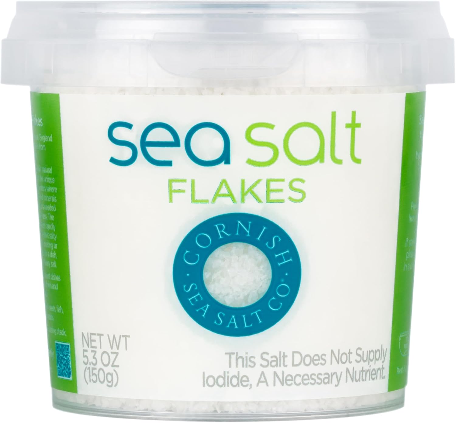 Cornish Sea Salt Mineral Flakes | Cooking & Hydration | Hand-Harvested in Celtic Waters | 5.3 oz Resealable Tub (Pack of 1)