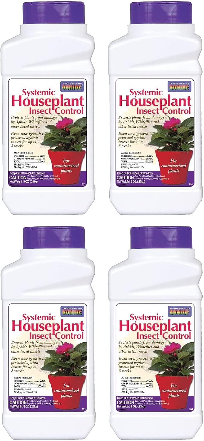 Bonide (BND951 - Systemic House Plant Insect Control, 0.22% Imidacloprid Insecticide (8 oz.), White (4)