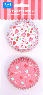 PME Valentines Foil-lined Cupcake Cases, Sweet Love (Pack of 60)