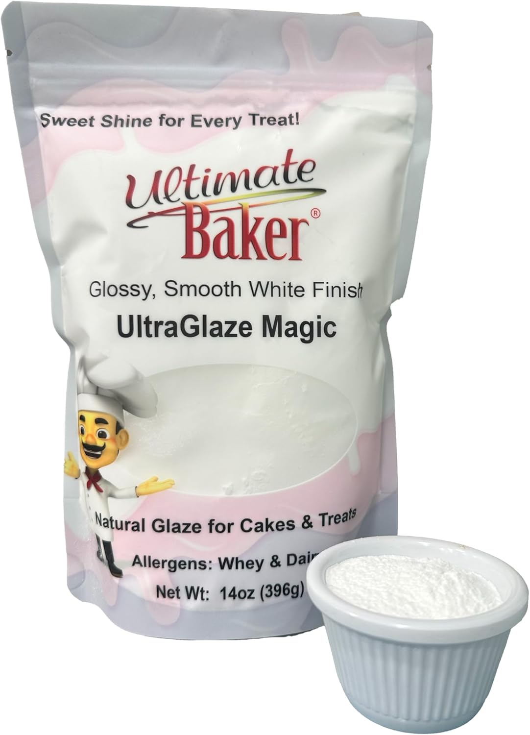 Ultimate Baker UltraGlaze Powder (14oz) – All-Natural Mirror Glaze for Cakes, Donuts, Pastries & Desserts Tapioca-Based, Gluten-Free, Ready-to-Use Baking Essential (Magic)