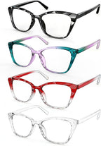 MODFANS +2.5 Reading Glasses for Women,4 Pack Stylish Readers with Comfortable Spring Hinge, Blue Light Blocking Reading Glasses Anti UV/Eyestrain Eyeglasses