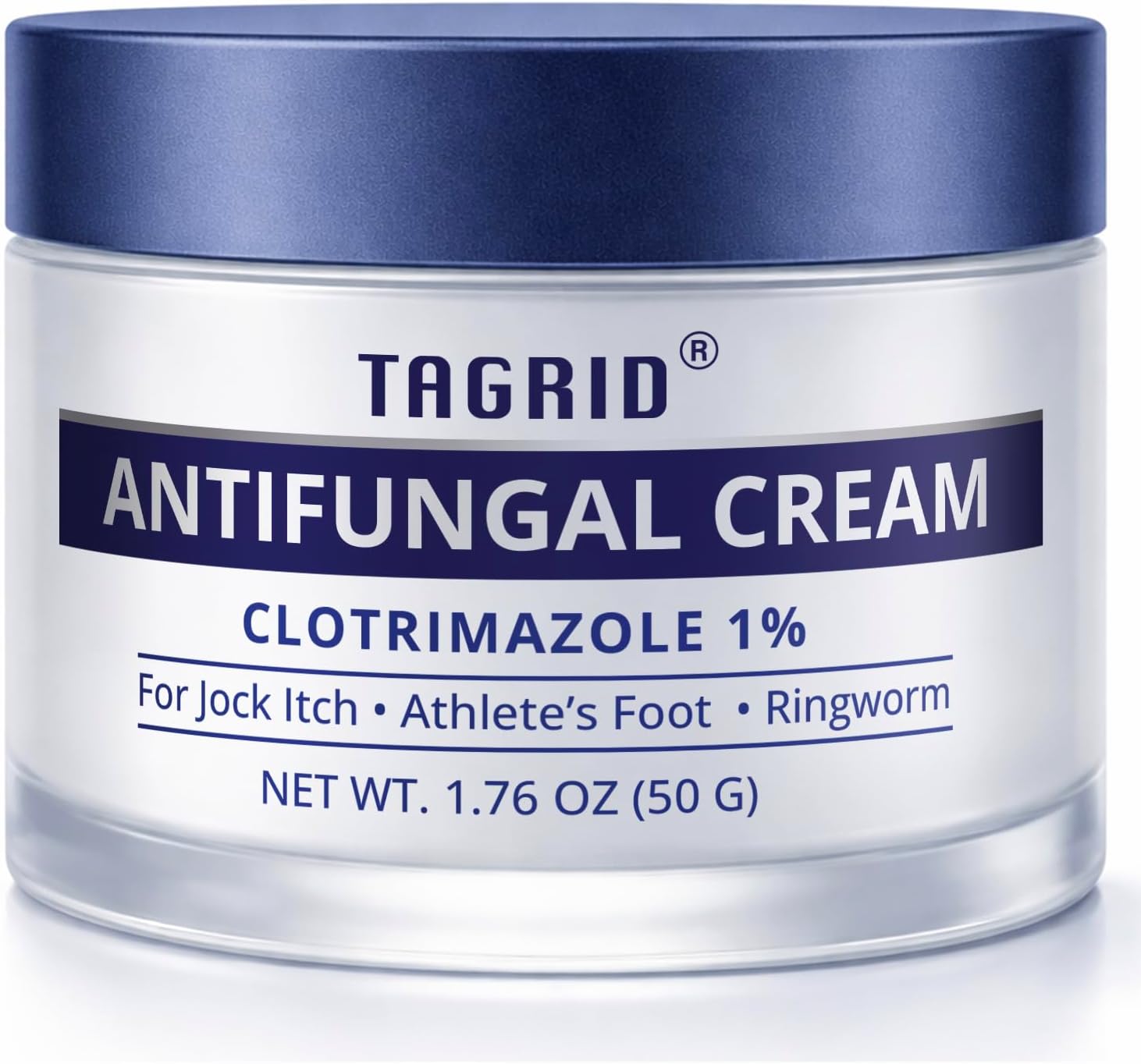 TAGRID NDC-Approved 1% Clotrimazole Antifungal Cream: Powerful, Non-Prescription Relief for Ringworm, Athlete's Foot, and Jock Itch - 50g