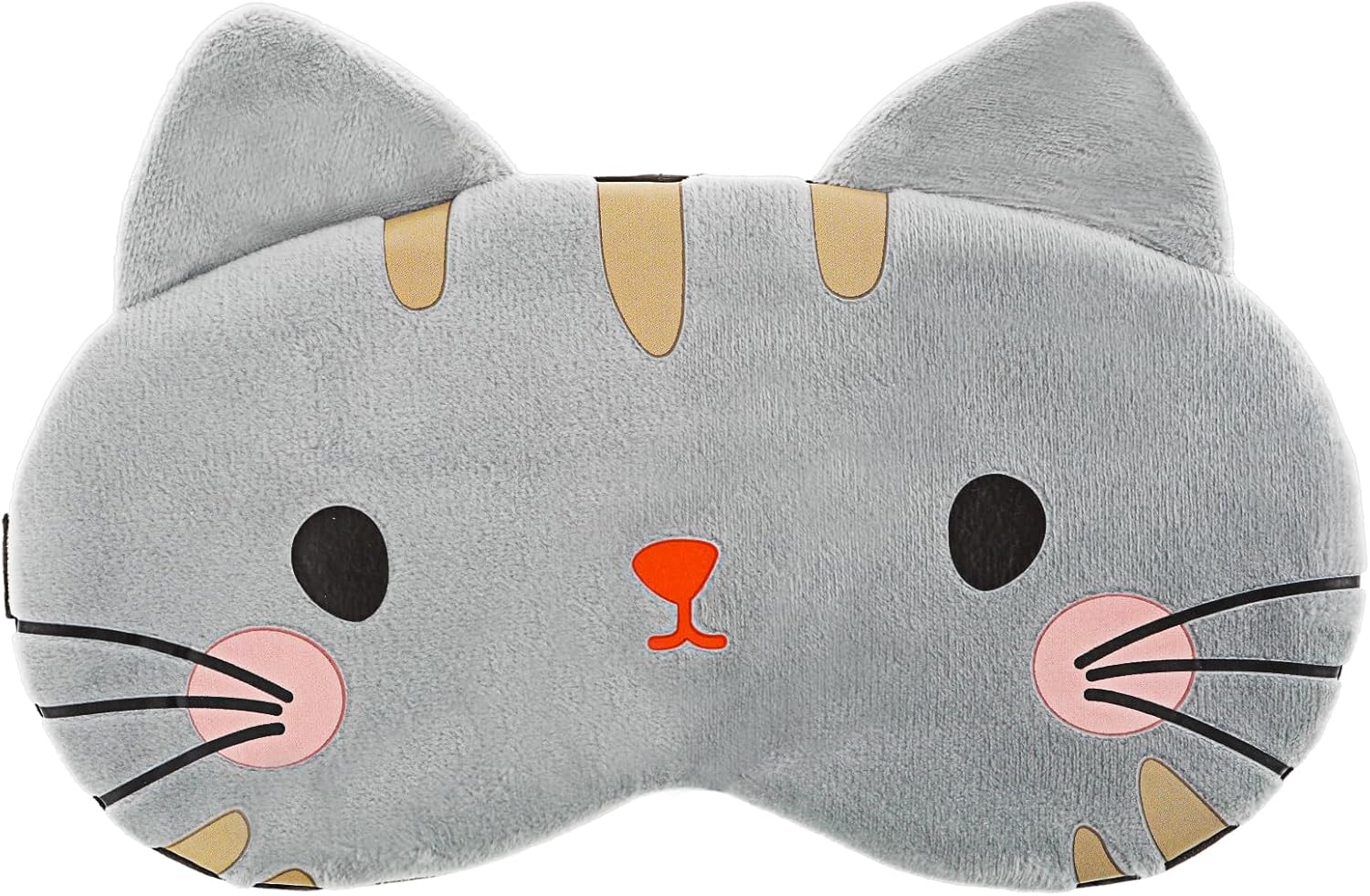 WLLHYF Cute Sleeping Eye Mask Soft Plush Cartoon Cat Blindfold Comfortable Animal Eye Cover Funny Novelty Sleeping Eye Shade for Women Men Kids Travel Nap Sleeping(Grey)