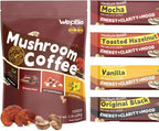 Mushroom Coffee - 11 in 1 Mushroom Blend with Lions Mane,Ashwagandha KSM-66 & L-Theanine Instant Mushrooms Coffee Packets for Energy, Focus & Digestion Sugar-Free 16 Servings Variety Pack